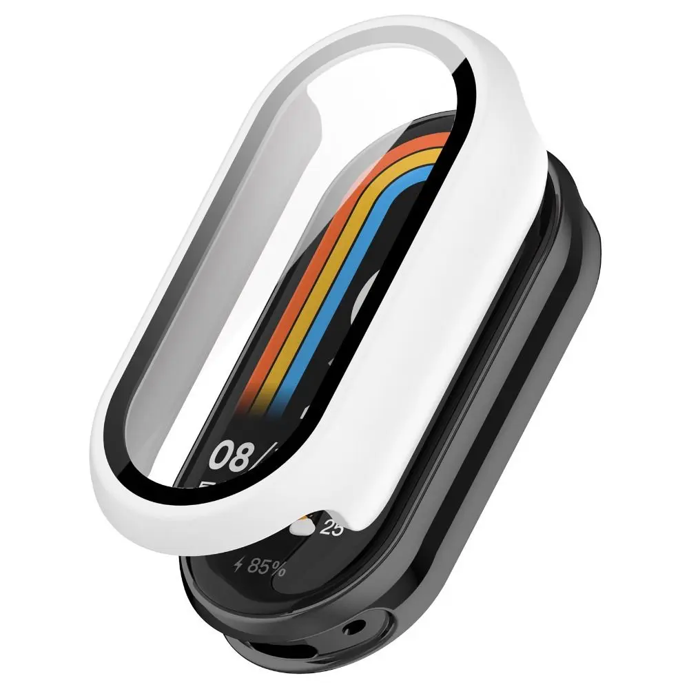 신형 PC+강화 보호 케이스 풀 커버 긁힘 방지 스크린 프로텍터 액세서리 스마트 워치 커버 쉘 샤오미 밴드 9용