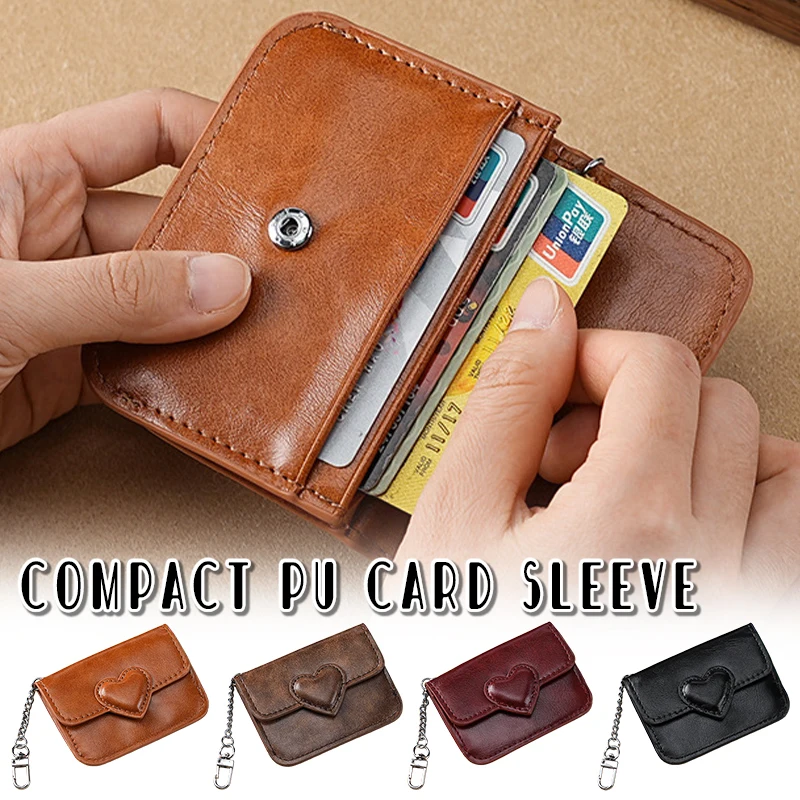 

1 шт., новая модная сумка для карточек любви, милая девушка, зажим для карт, чехол из искусственной кожи, простая женская сумка для монет