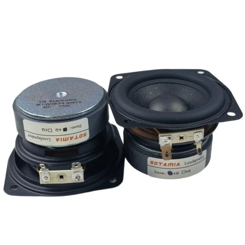 Sotamia 2 pçs 3 Polegada subwoofer alto-falante driver 4 ohm 15w woofer áudio de alta fidelidade música baixo alto-falante bluetooth alto-falante de cinema em casa
