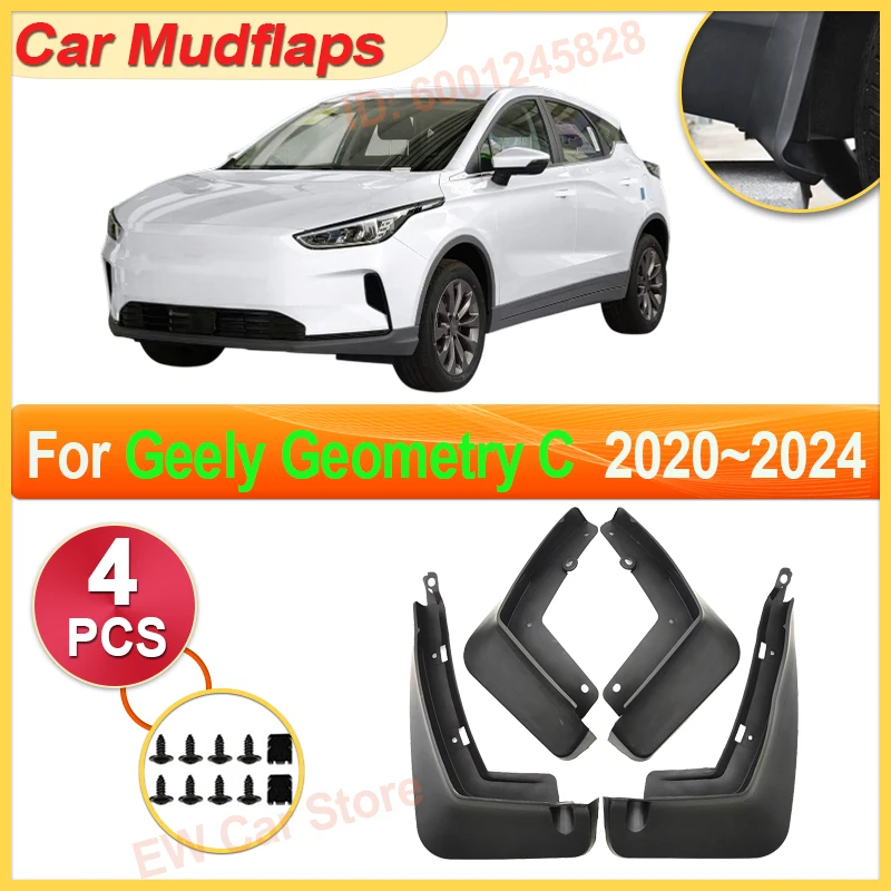 

For Geely Geometry C M6 Accessories 2020~2024 Car Mudguards Parts Mudflaps Tool Splash Fender Flare Cover Guard Auto Mud Protect
