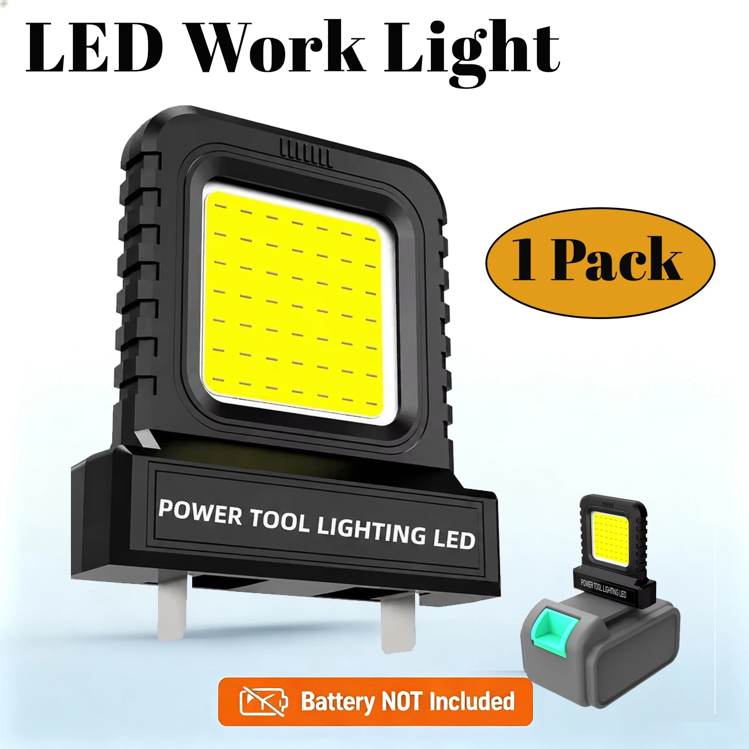 21V LED Work Light Adjustable Pin Spacing 2 Lighting Modes For 20V-21V Lithium Battery Auto Repair Camping Lamp No Battery