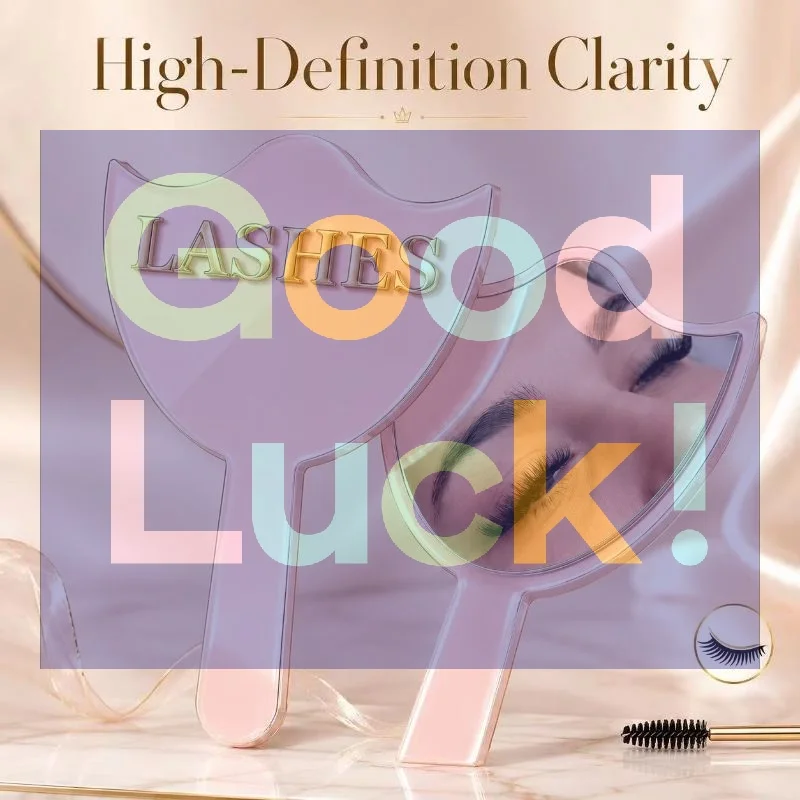 【WA】1Pcs Precision Makeup Mirror HD Glass Lash Extension Mirror With Handle For Lash Artists & Salon Use