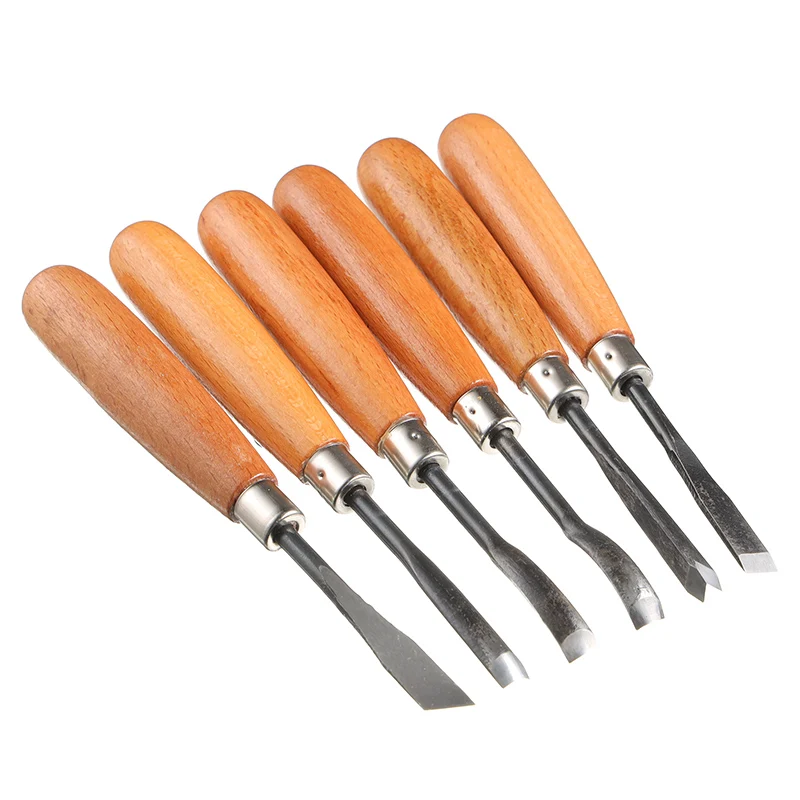 6PCS Wood Carving Chisels Tools Wood Carving For Woodworking Engraving Olive Carving Knife Handmade Knife Tool set New Set