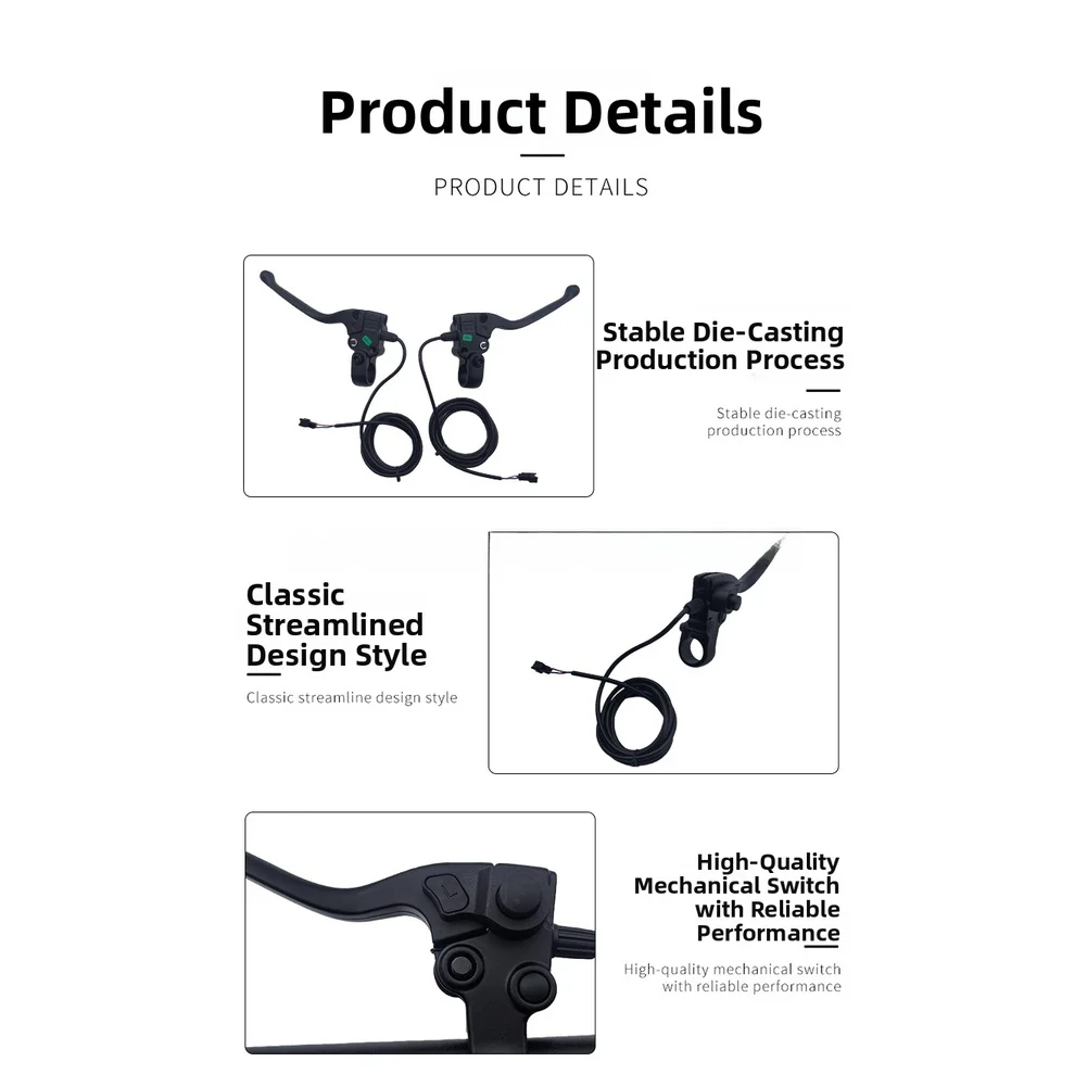 

Electric Bicycle Disc Brake Caliper Lever Black Aluminum E-bike Handlebar Parking Brake Lever Cycling Modification Accessories