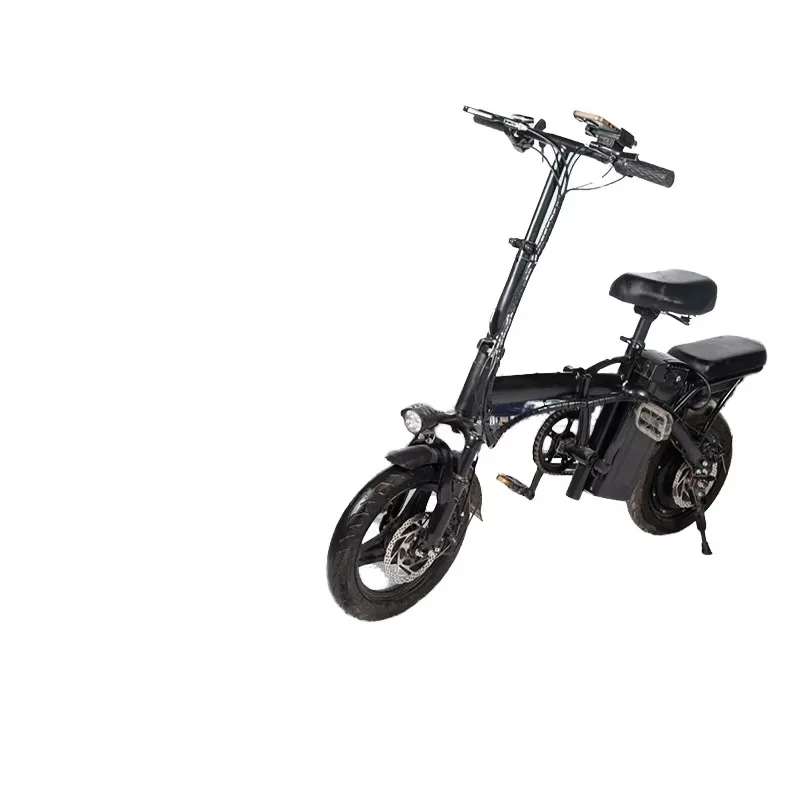 Folding electric bicycle brushless rear wheel hub 48V 15AH lithium battery ultra-light portable commuter bicycle high battery l