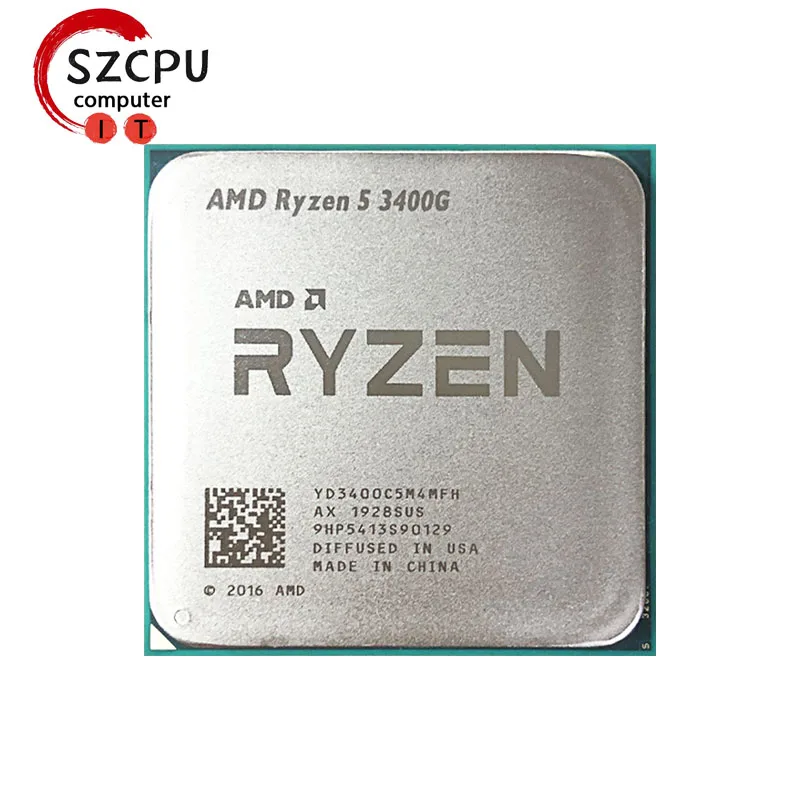 AMD Ryzen 5 3400G R5 3400G 3.7 GHz Used Quad-Core Eight-Thread 65W CPU  YD3400C5M4MFH Socket AM4