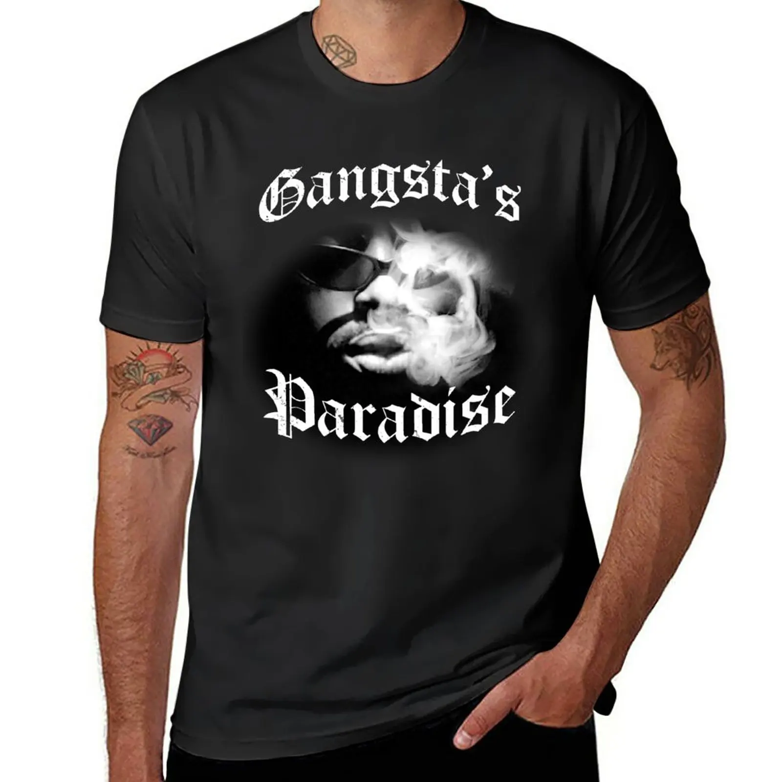 

New Gangsta's Paradise Coolio t-shirt design RIP T-Shirt plus size tops Short t-shirt black t shirts for men