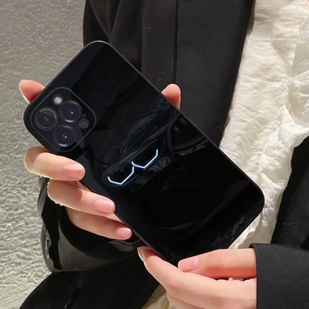 الرياضة أسود أحمر سيارة كول جراب هاتف سيليكون لينة آيفون 16 15 14 13 12 11 برو ميني XS ماكس زائد X غطاء