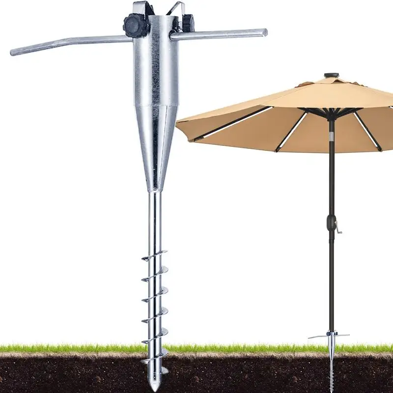 

Outdoor Umbrella Stand Metal Beach Umbrella Base In Ground Parasol Mount Heavy Duty For Outdoor Picnic Backyard Beach Lawn