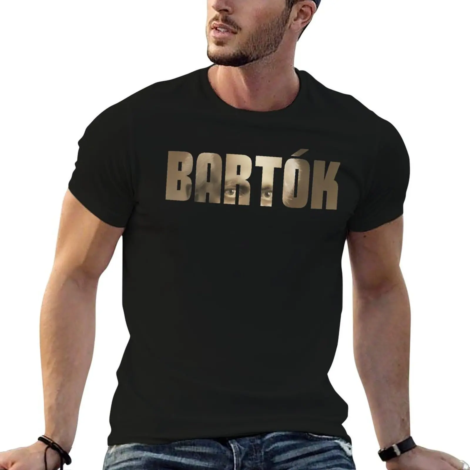 

Bartok Face Font T-Shirt man graphic t shirt t shirts cotton 100% man t shirt luxury T-Shirt
