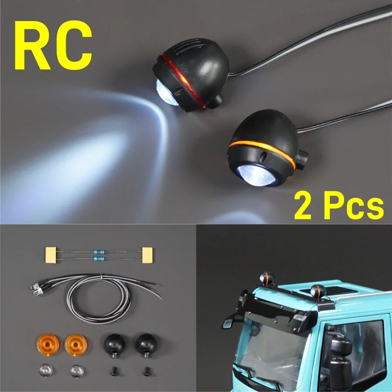 

1/14 RC Truck Round Spotlight Y-02 For Tamiya 1/14 Tractor Truck Rc Toy Parts And 1/12 Crawler TRX4 SCX10 Traxxas Accessories