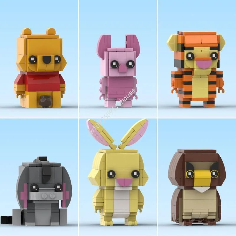 

767 шт. MOC Winniess the Pooh Brickheadz Коллекция Brickheadz Строительный блок Рождественский подарок Игровая игрушка для увеличения памяти Монтессори