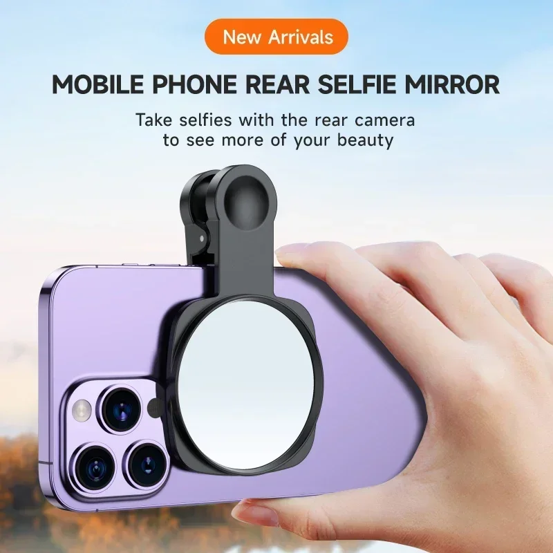 New Mobile Phone Rear Camera HD Reflective Selfie Mirror with Storage Bag for IPhone Photo Video Selfie Vlog Phone Accessories