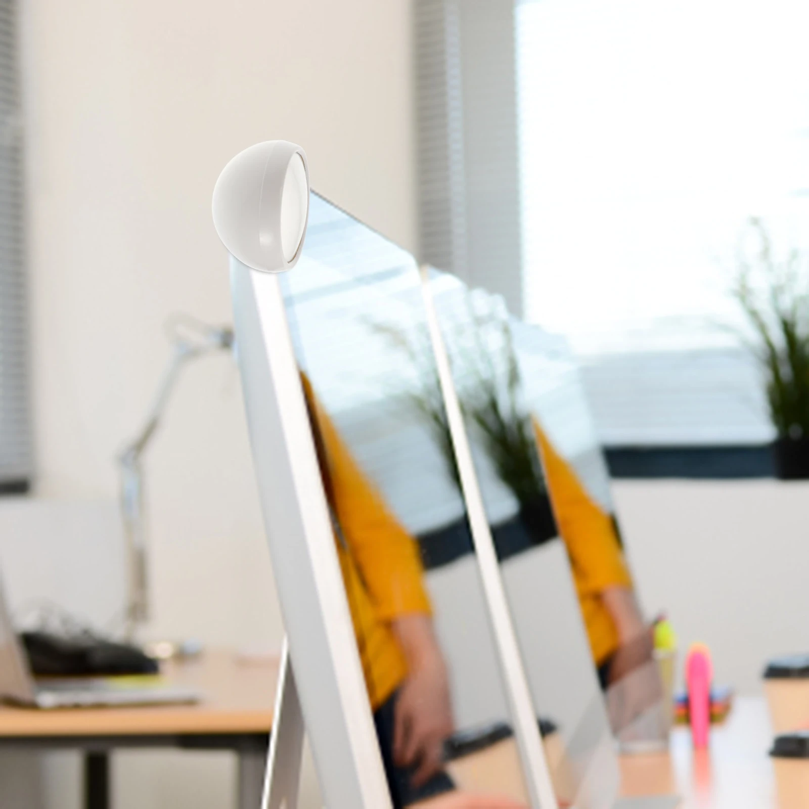 

1pc Office Rear-View Mirror Wide Angle Computer Desk Portable Cubicle Acrylic Screen Monitor Sticker Mount