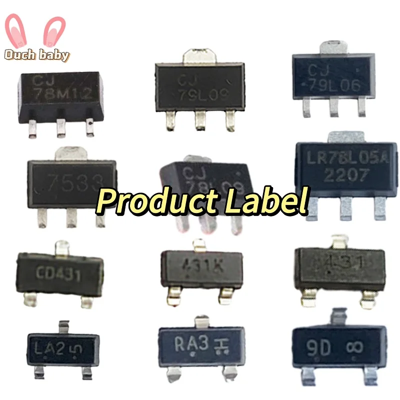 20PCS Voltage Regulator Integrated Circuit SOT-23 SOT-89 CJ7550S CJ7550S CJ78L05 CJ78L08 CJ78L12 CJ78L15 CJ79L05 CJ79L06 7533S