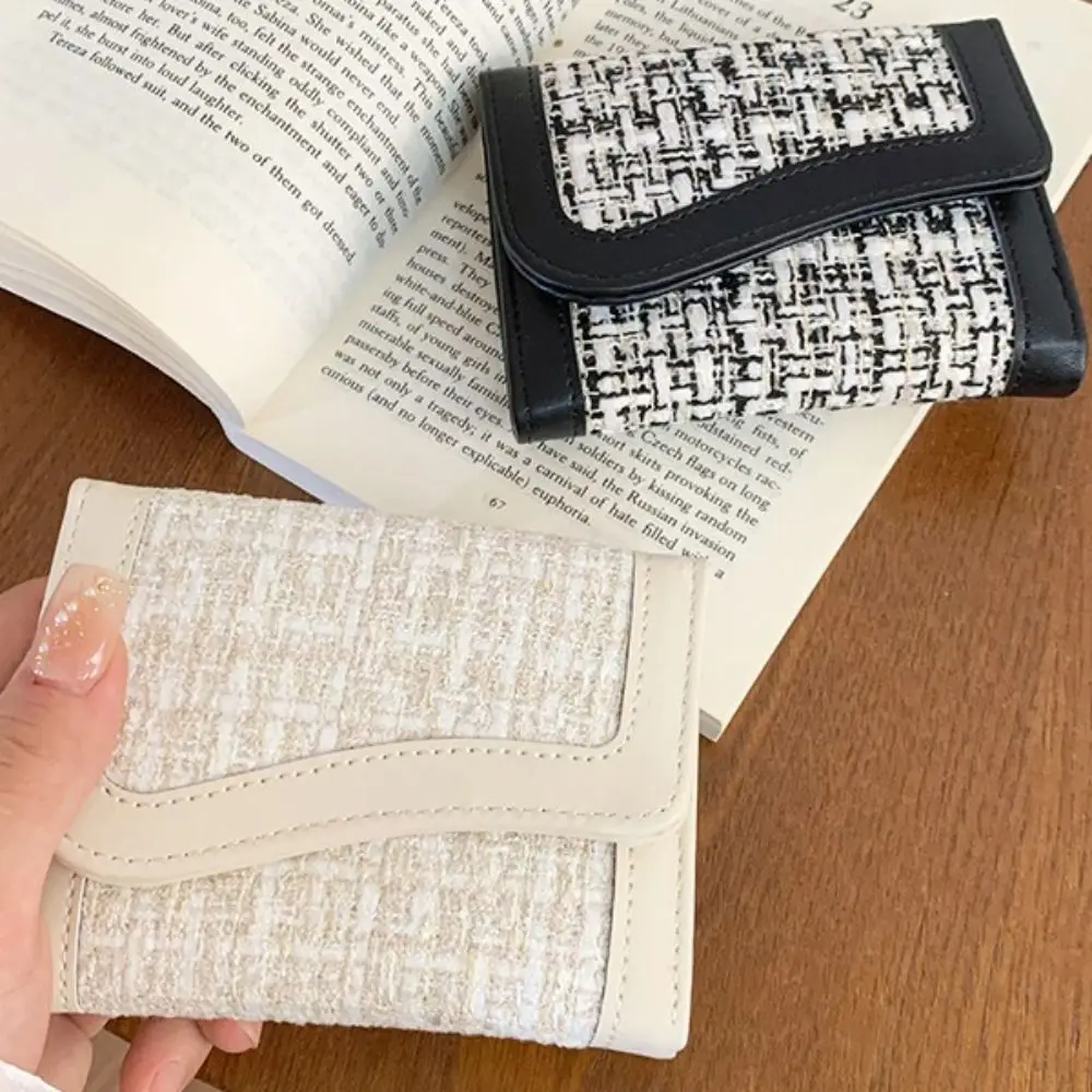 

Fashion Design Korean Style Women's Wallet Cloth Short Clutch Card Holder Multi-function Large Capacity Purse Outdoor