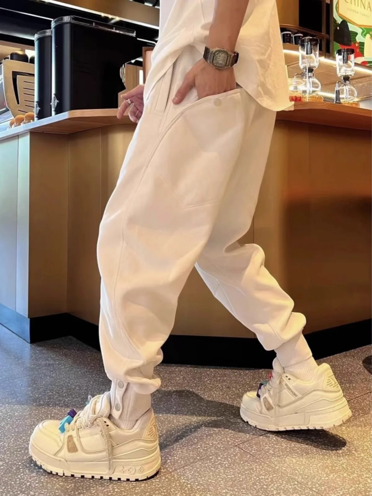 

Американские повседневные свободные мужские спортивные брюки-джоггеры Harlan, новинка весна-осень, модные, с эластичным поясом, для спорта