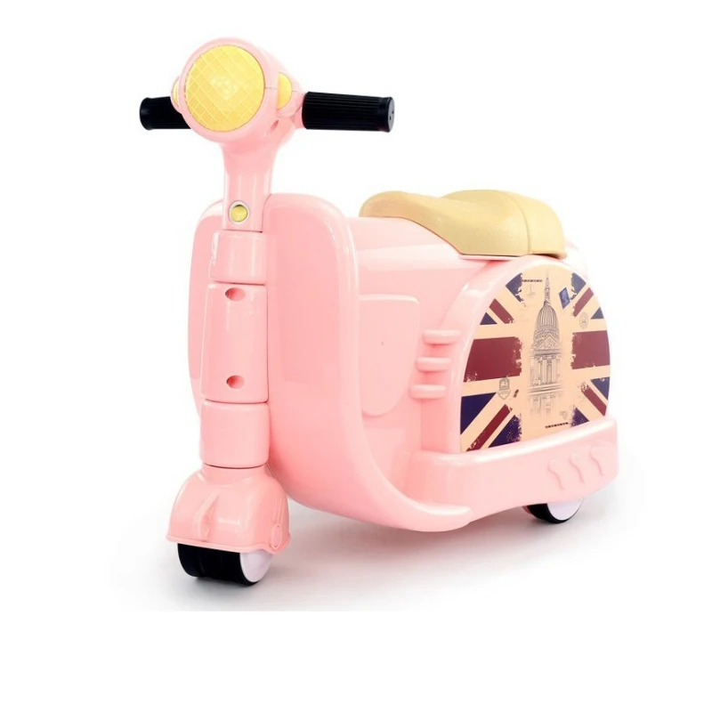 Motorcycle Children Suitcase Baby Multifunctional Kids Luggage Can Ride and Sit Carry-Ons Stroage Case Boys girls Gift