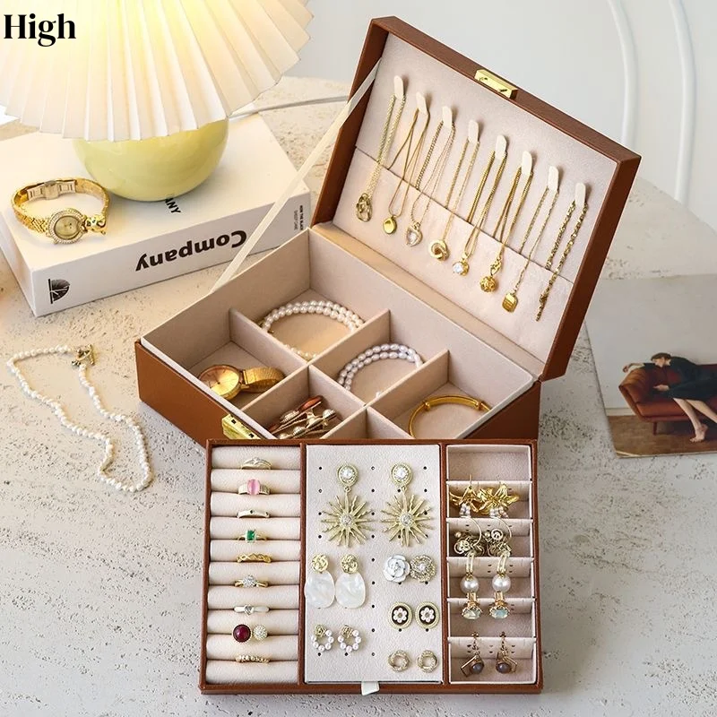 

Large Capacity Exquisite Jewelry Storage Box Multi-Layer Necklace Bracelet Earring Ring Box Luxury jewelry box