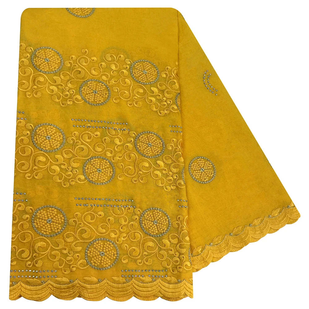 

African Women Hijab Muslim Scarf High Quality 100% Cotton Fabric Rayon Cotton Thread Eembroidered Scarf Dubai Excellent Style