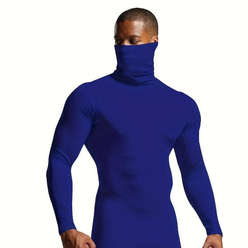 Male Thermal Underwear Tops Spring Clothes Thermal Shirt Autumn Men's Winter Tights High Neck Thin Slim Fit Long Sleeve T-shirt