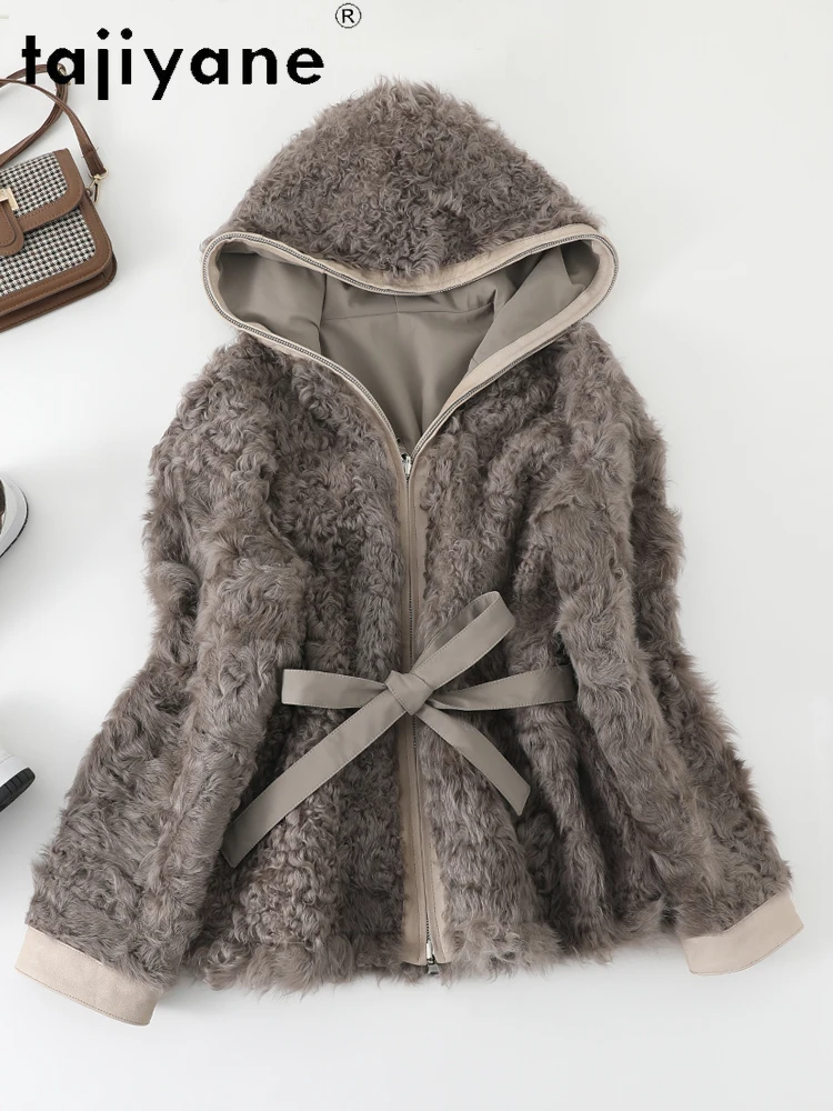TAJIYANE Naturale Xiaohu Lana Cappotto di Pelliccia di Pecora per Le Donne Chic Reversibile Capispalla Cappotti Caldi 2025 Nuova Donna Abbigliamento fourrure
