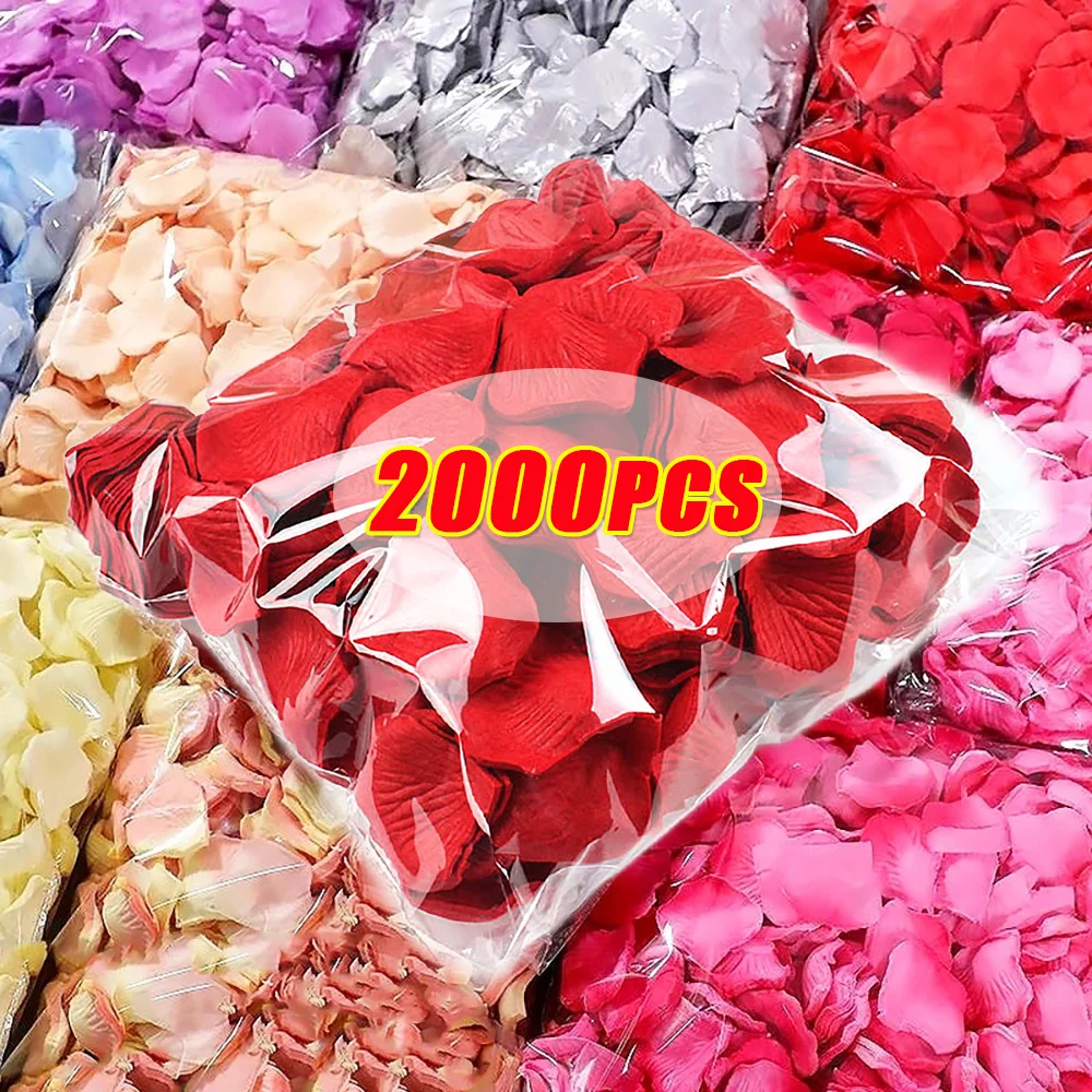 2000/100PCS Artificial Rose Flower Petals Multicolor Romantic Fake Silk Rose Petals For Wedding Party Anniversaries Decorations