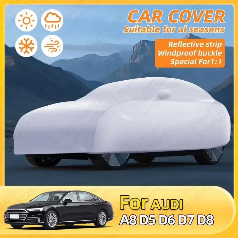 

For Audi A8 D5 D6 D7 D8 Car Cover Ultra Thick Waterproof Cloth Sunscreen Automotive Cover Car Rain Snow All Weather Protection