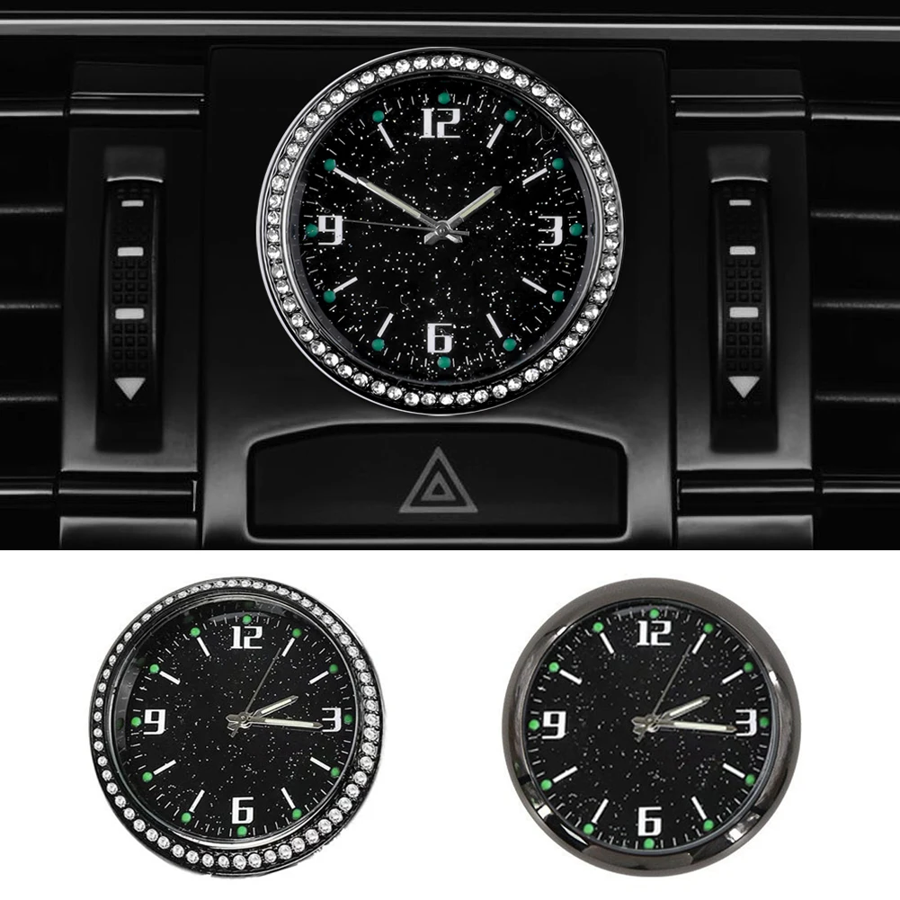 Car Clock Luminous Mini Automobiles Internal Stick-On Watch Mechanics Quartz Clocks Auto Ornament Car Accessories Gifts