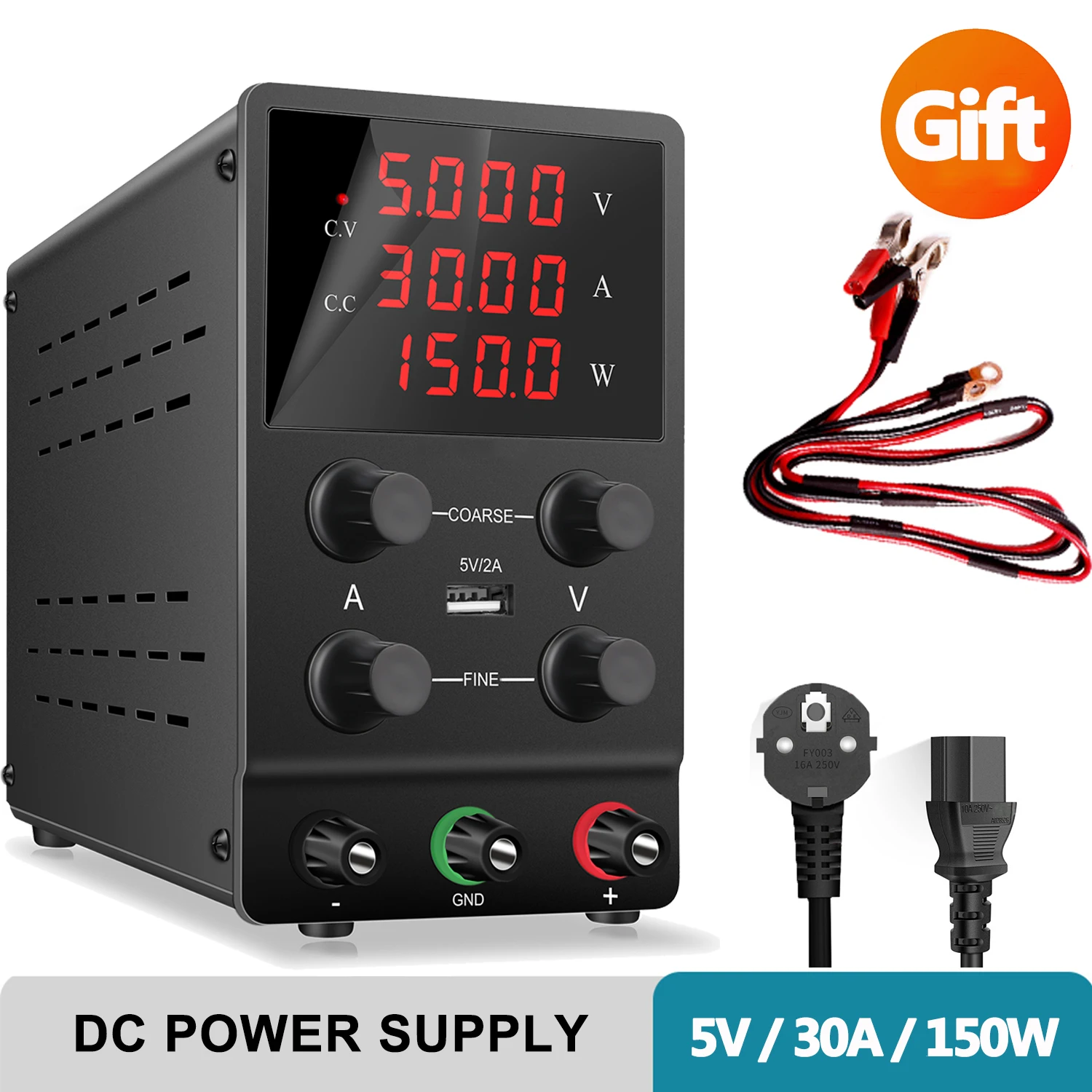 

5V 30A Adjustable DC Power Supply Lab Bench Power Source Stabilized Power Supply Voltage Regulator Switch 220V For DIY Anodizing