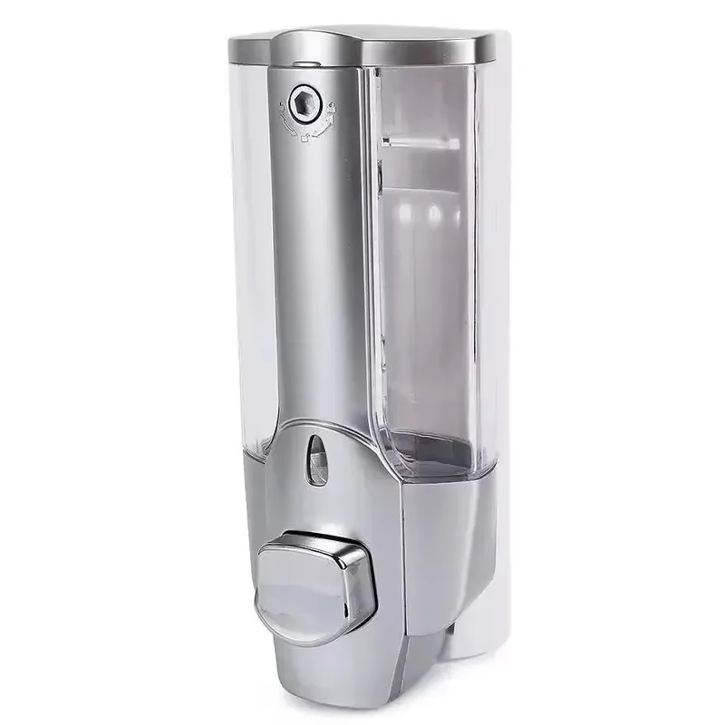 Hotel Grade 350ml Non Perforated Wall Mount Soap Shampoo Dispenser Bathroom Shower Liquid Container Washroom