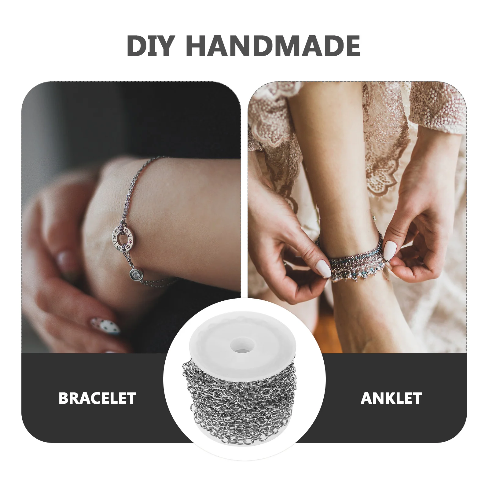 

1Set Jewelry Chain Cross Metal Lobster Buckle Jump Ring DIY Necklace Bracelet Making Chain Jewelry Making Kit Necklace Extender