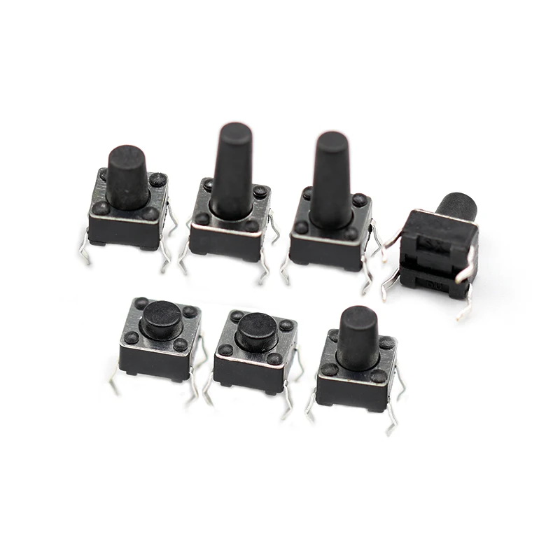 50pcs 4-pin tact switch 6x6x8mm vertical in-line micro-motion button four-foot touch 6*6*8MM