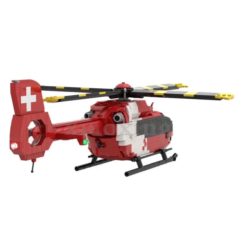 New MOC-89723 City Rapid Response Cross Rescue Helicopter Airbus Helicopter Puzzle Building Block 900PCS Adult Kid Birthday Gift