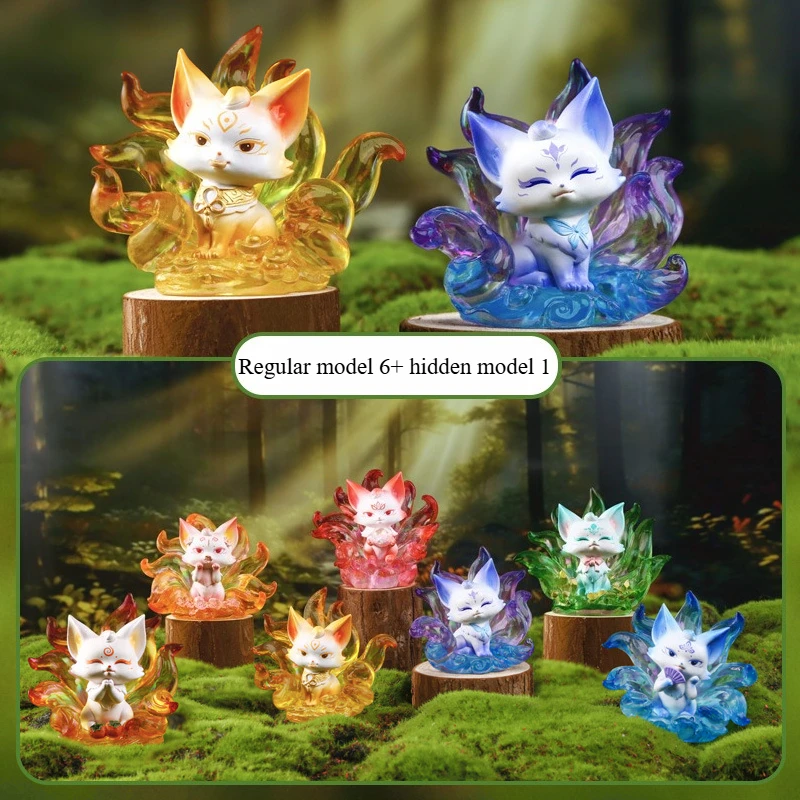 

Новый Shanhai Fox Edge Tide Play слепая коробка Интернет-кукла знаменитости украшение для рабочего стола девятихвостая лиса украшение из смолы