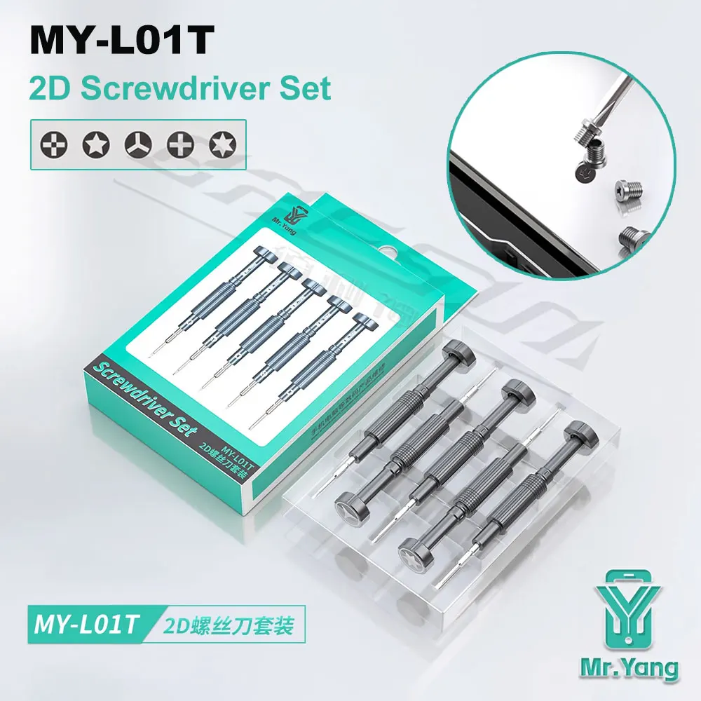 YCS Mr. Yang MY-L01T 2D Screwdriver Set Special Hard Screwdriver Head Anti Slip High Hard Alloy for Mobile Phone Repair Tools