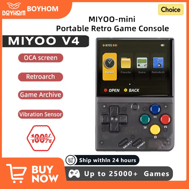 MIYOO MINI V4 Portable Retro Handheld Game Console 2.8Inch IPS Screen Video Game Consoles Linux System Classic Gaming Emulator