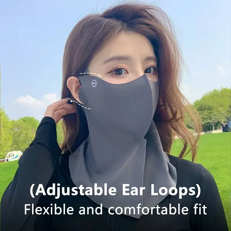 

Women Summer UV Protection Neck Scarf Ice Silk Face Mask Neck Sun Protection Cover Outdoor Cycling Running Breathable Daily