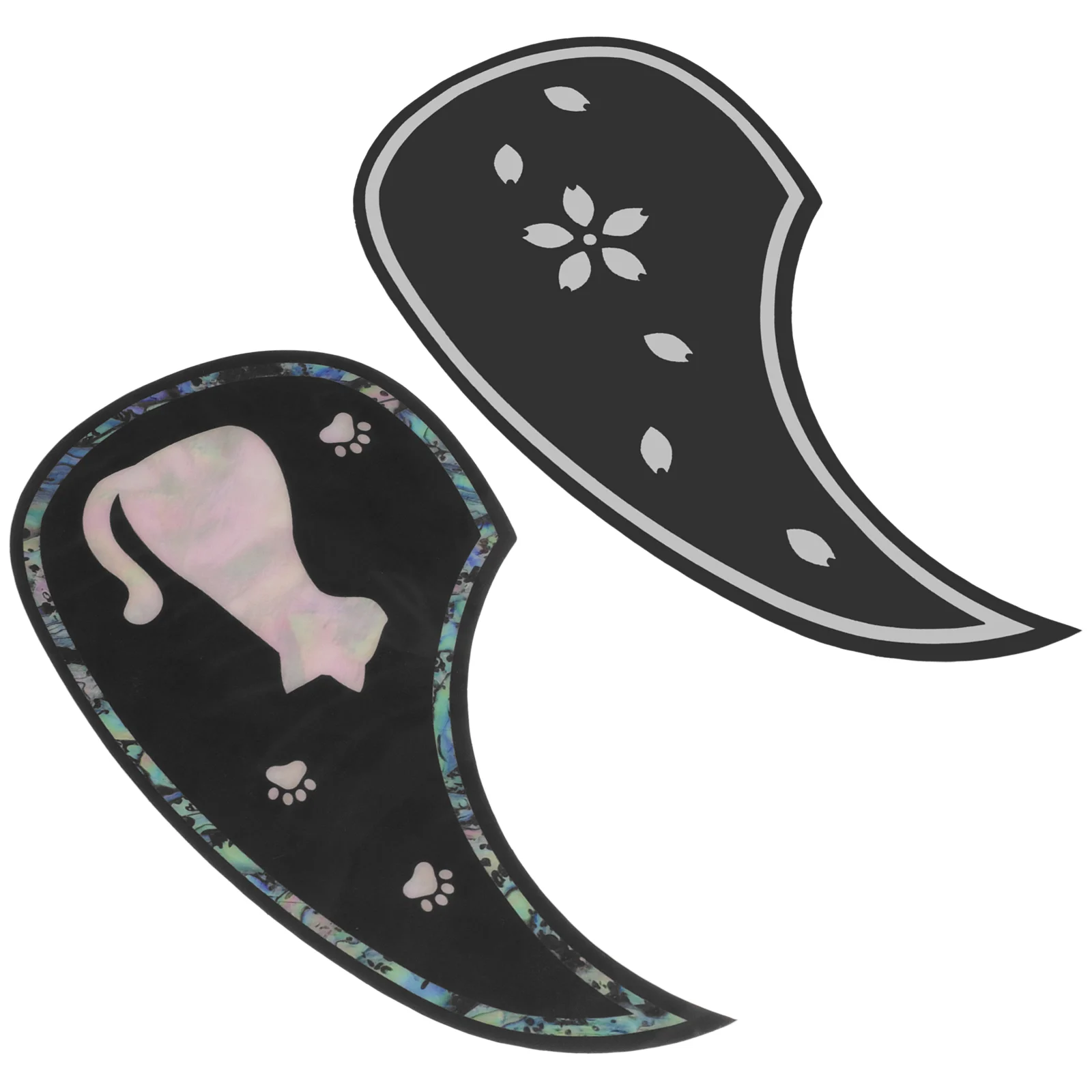 

2 Pcs Guitar Pickguard Protector Plate Folk Parts Cherry Blossoms The Cat for Acoustic Protection Scratch Pickguards Protective