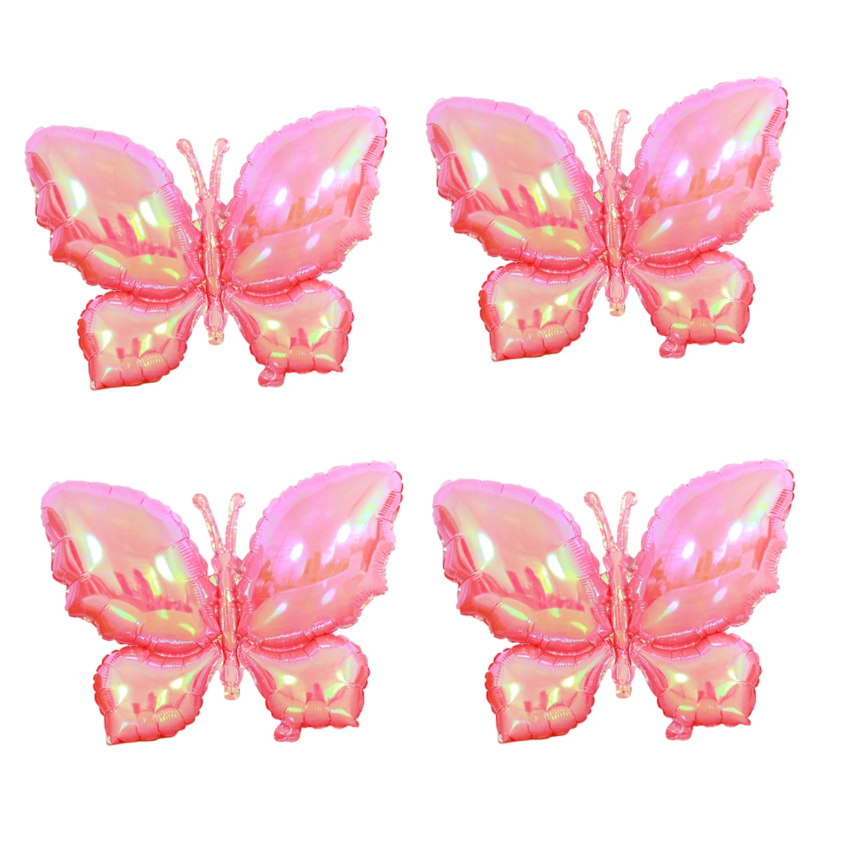 4 szt. Różowy motyl balony mylarowe dla dziewczynek kobiety motyl motyw wesele urodziny dekoracje na baby shower — zdjęcie 3