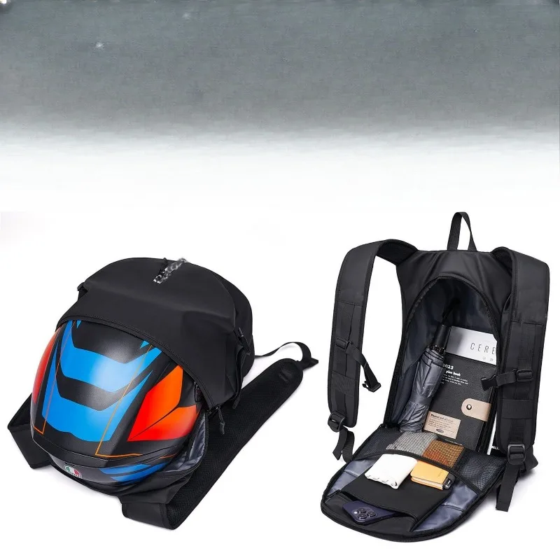 Motorcycle Helmet Bag - Essential Gear for Motorcycles, Multifunctional Riding Backpack, Non-Waterproof, Large Capacity, Men'