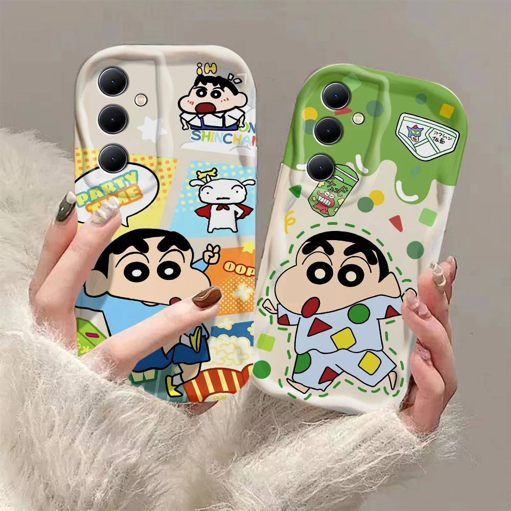 Anime Crayons Shin-chans 3D Wave Case For Samsung A73 A72 A71 A55 A54 A53 A35 A34 A33 A25 A24 A23 A15 A14 A13 A05 A04 A03 4G 5G