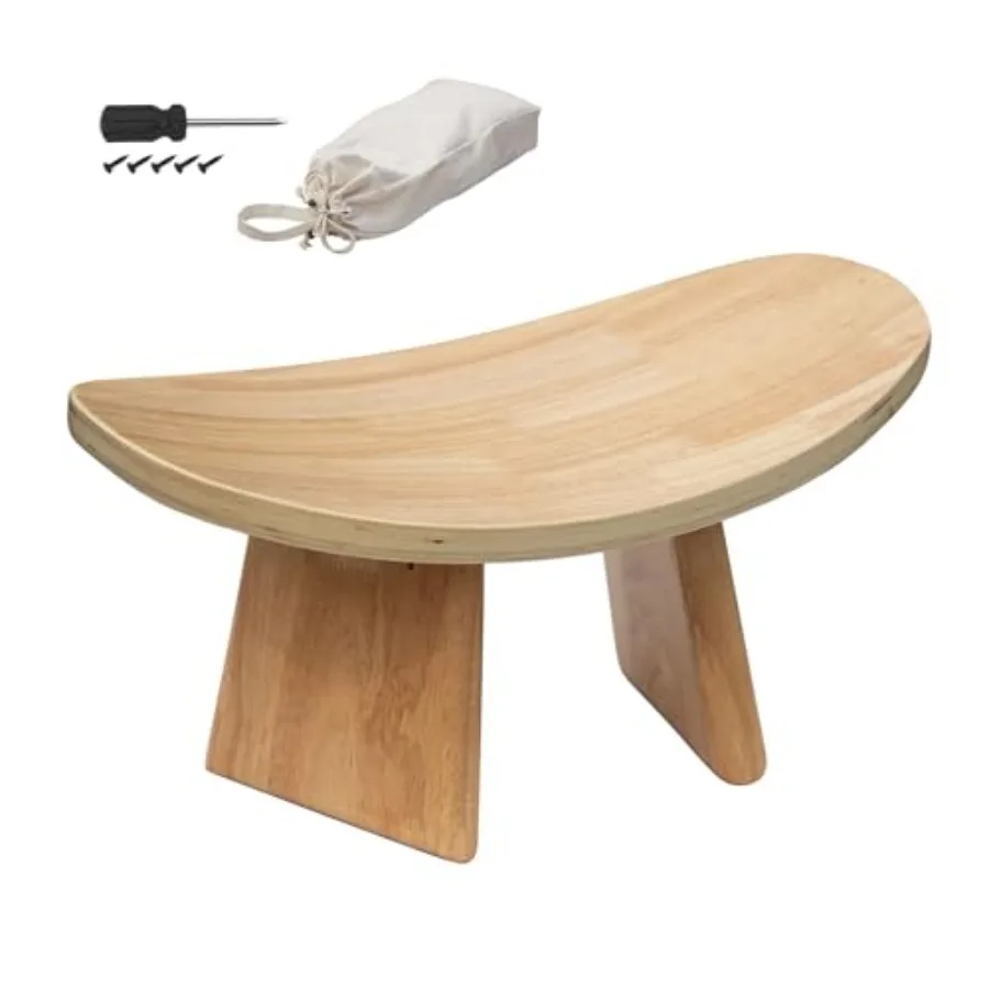 

Эргономичная деревянная скамья для медитации и йоги - натуральное портативное сиденье для сидения на коленях, для путешествий и молитв