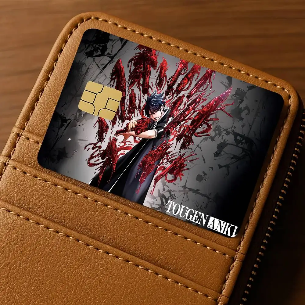 Anime T-Tougen Anki Card Stickers Waterproof Film Skin Cover 4PCS Credit Card Stickers Debit Front Decoration Commuter Pass #2