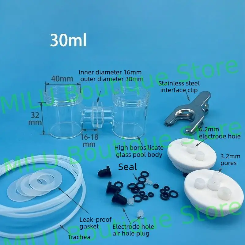 CH2010-S H-نوع غشاء قابل للتبديل خلية التحليل الكهربائي مختومة خلية التحليل الكهربائي لمفاعل غرفةين الميكروبية كوب #4