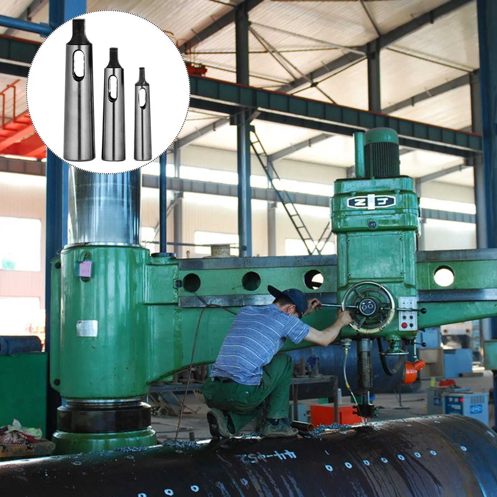 

3pcs Taper Drill Sleeve Steel Adapter Diameter Reducing Bit Shock Resistant High Accuracy Multi Size Conversion For Drill Press