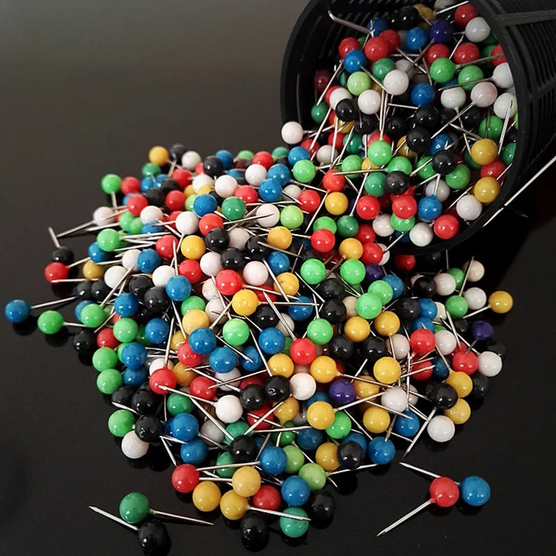 1000pcs 4/5/6mm Carp Fishing Plastic Round Head Big Pin Round Head Fishing Line Winder Thumbtack Accessories Mixed Color Pins