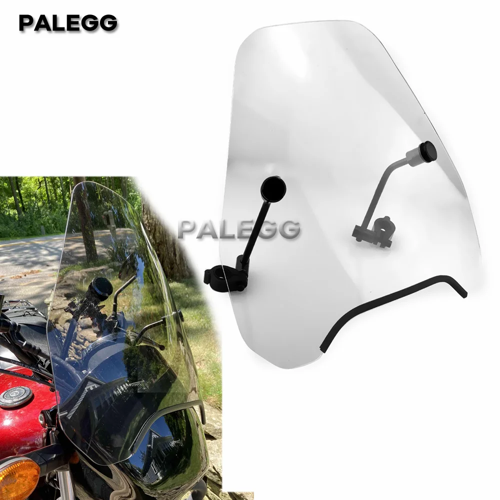 

15-дюймовое лобовое стекло мотоцикла, дефлектор ветра для мотоцикла, руль 7/8 "или 1" для Harley Davidson Honda Kawasaki Suzuki