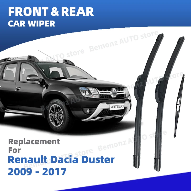 LHD Vorne Hinten Scheibenwischerblätter Für Renault Dacia Duster MK1 2010-2017 Fenster Zubehör 2011 2012 2013 2014 2015 2016