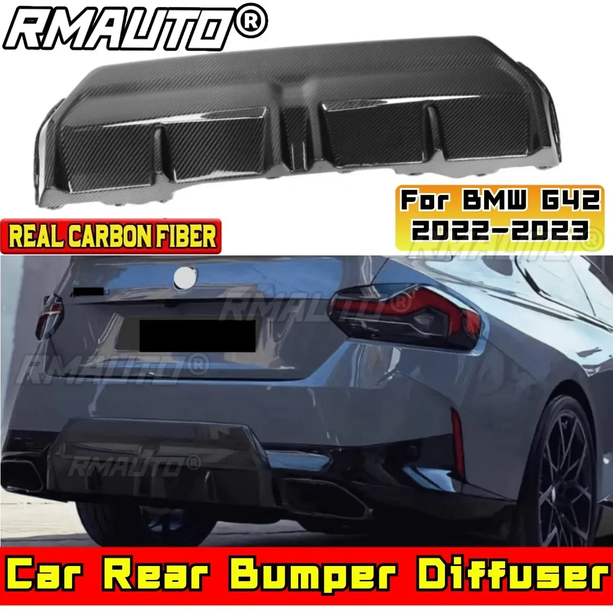 

For BMW G42 2022-2023 Body Kit BMW G42 Car Rear Bumper Lip Spoiler Real Carbon Fiber MP Style Splitter Car Accessories